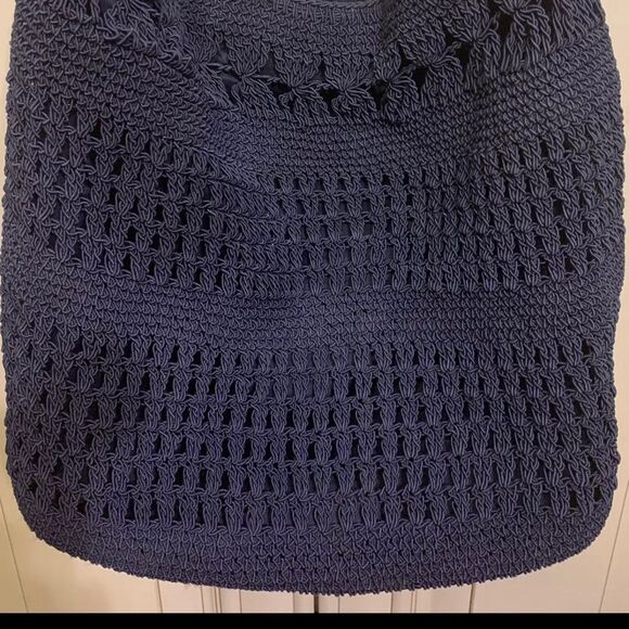 Blue Crochet Purse/Bag Shoulder/Crossbody Med - Picture 2 of 4